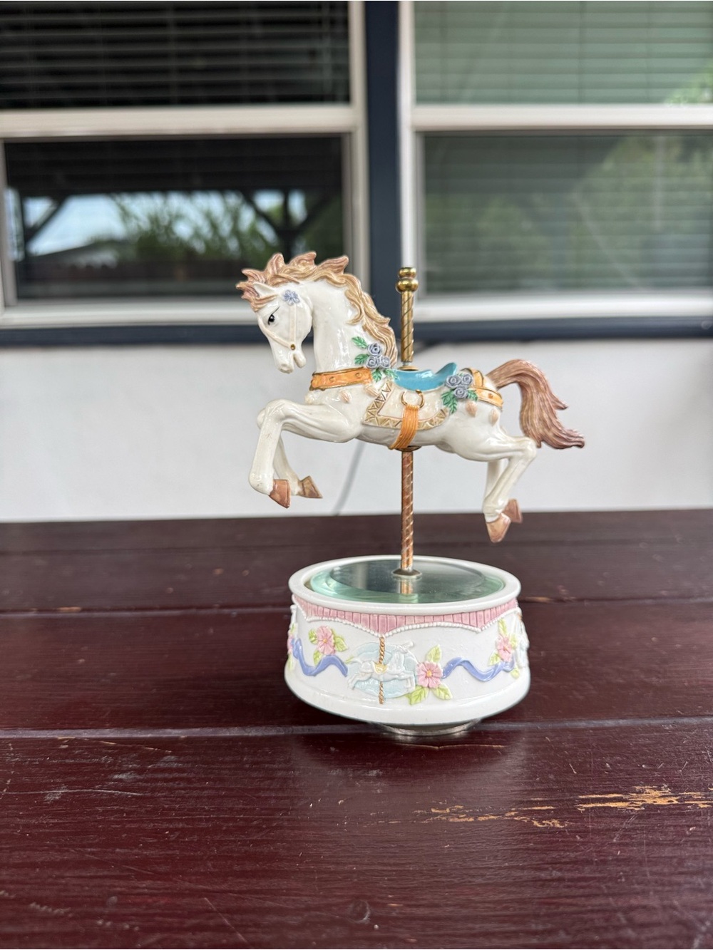Vintage Carousel Horse Music Box